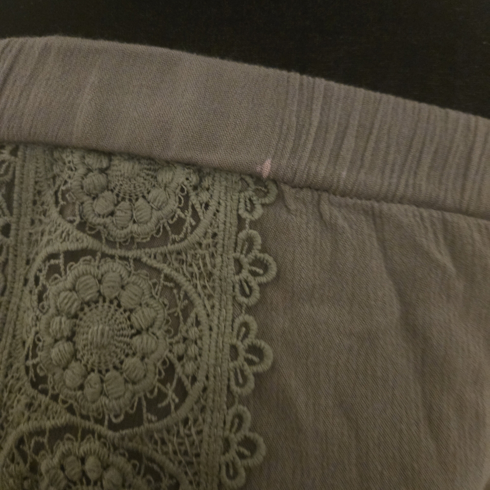 Olive Green Strapless Lace-Trim Maxi Dress - Picture 3 of 4
